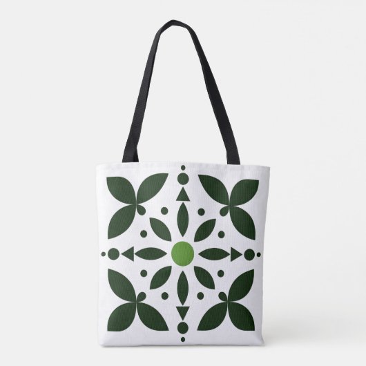 Olive Petal Grid Tote Bag Tasche (Rückseite)