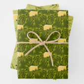 Olive Pflanze Branchen Grünes Muster Geschenkpapier Set (Beispiel)