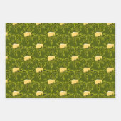 Olive Pflanze Branchen Grünes Muster Geschenkpapier Set (Vorderseite)