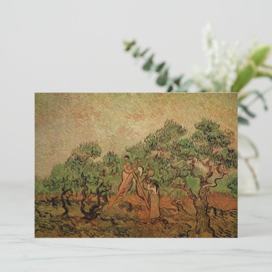 Olive Picking von Vincent van Gogh Einladung (Stehend Vorderseite)