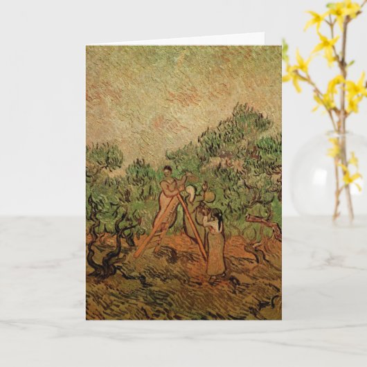 Olive Picking von Vincent van Gogh Karte (Gelbe Blume)