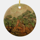 Olive Picking von Vincent van Gogh Keramik Ornament (Hinten)