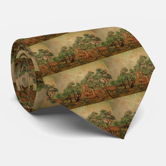 Olive Picking von Vincent van Gogh Krawatte (Gerollt)