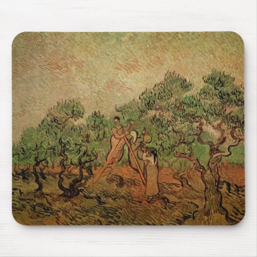 Olive Picking von Vincent van Gogh Mousepad (Vorne)
