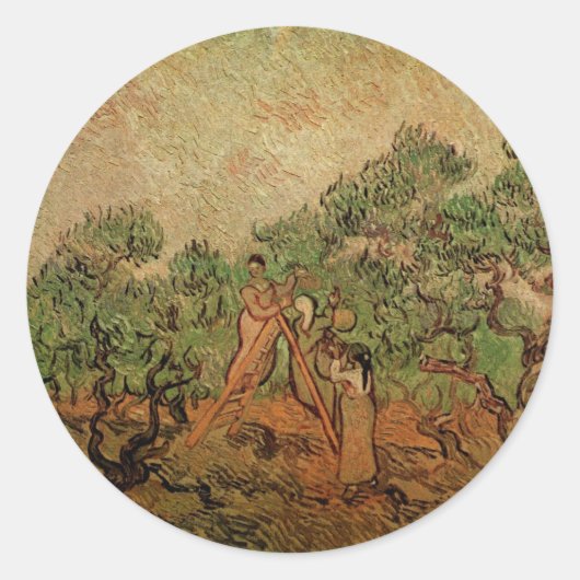 Olive Picking von Vincent van Gogh Runder Aufkleber (Vorderseite)
