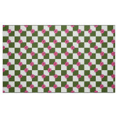 Olive Pink Floral Checkerboard Polyester Fabric Stoff (Fat Quarter (45,7 x 55,9 cm))