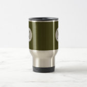 Olive Pinstripe Single Monogram Tasse (Mittel)