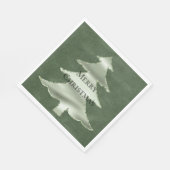Olive Pistachio Mint Grün Weihnachtsbaum Textur Serviette (Ecke)
