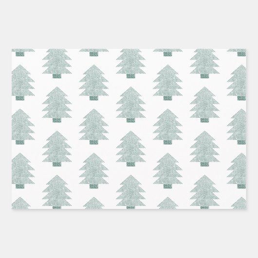 Olive Pistachio Mint Grüner Weihnachtsbaum Geschenkpapier Set (Vorderseite 2)