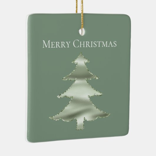 Olive Pistachio Mint Grüner Weihnachtsbaum Keramikornament (Rechts)