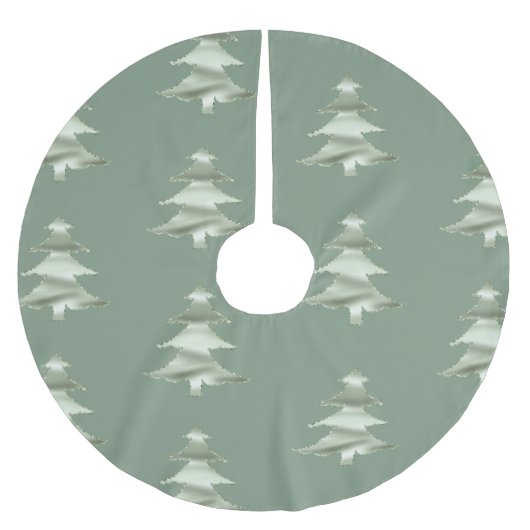 Olive Pistachio Mint Grüner Weihnachtsbaum Polyester Weihnachtsbaumdecke (Vorderseite)