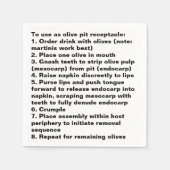 Olive Pit Cocktail Serviette (Vorderseite)