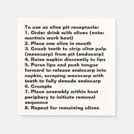 Olive Pit Cocktail Serviette