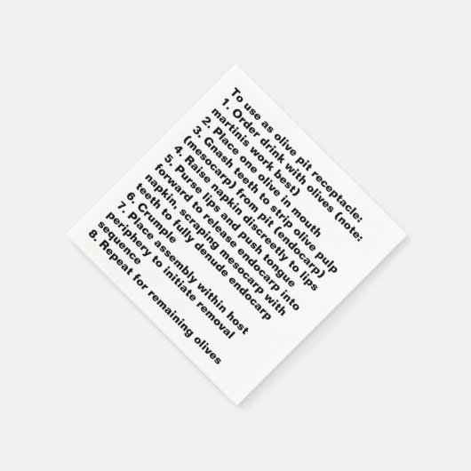 Olive Pit Cocktail Serviette (Ecke)