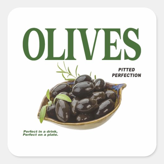 Olive Pitection Quadratischer Aufkleber (Vorderseite)