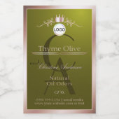 Olive Product Label Rose Gold Frame Logo Monogram Lebensmitteletikett (Einzelnes Label)