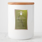 Olive Product Label Rose Gold Frame Logo Monogram Lebensmitteletikett (Vorderseite)