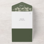 Olive QR Code Mason Jars String Light Wedding All In One Einladung (Außenbereich)