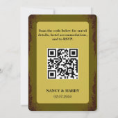 Olive Rust Earthy Wedding Invitation Einladung (Rückseite)