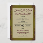 Olive Rust Earthy Wedding Save The Date (Vorderseite)