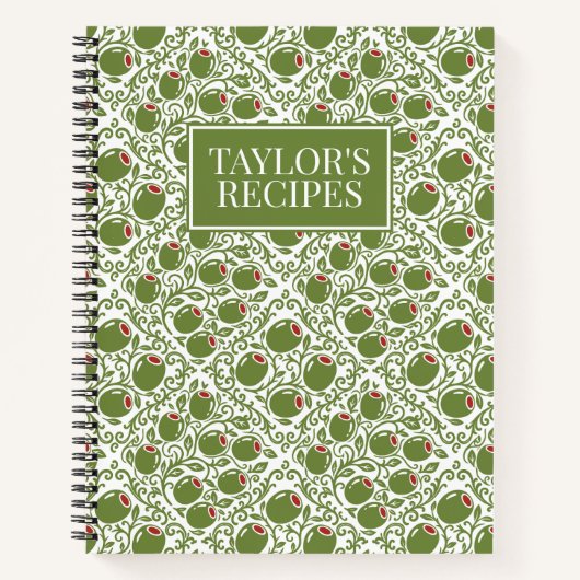 Olive Rustic Farmhouse French Country Recipe Notizblock (Vorderseite)