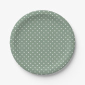 Olive Sage Confetti Papierplatte Pappteller (Vorderseite)
