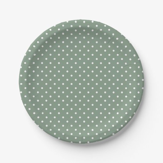 Olive Sage Confetti Papierplatte Pappteller (Vorderseite)