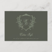 Olive Sage Kranz Details Elegante Hochzeit Begleitkarte (Vorderseite)