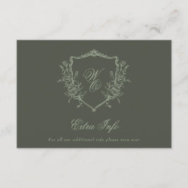 Olive Sage Kranz Details Elegante Hochzeit Begleitkarte