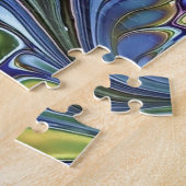 Olive Sage lila-blaue Goldblasen abstrakt Puzzle (Seite)