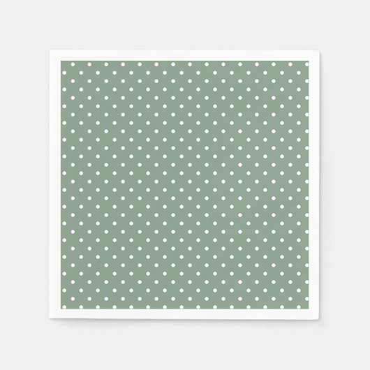 Olive Sage Polka Dots Musterpapier Napkin Serviette (Vorderseite)