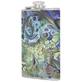 Olive Salbei grün, lila blau, abstrakt Flachmann (Links)