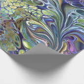 Olive Salbei grün, lila blau, abstrakt Geschenkpapier (Ecke)