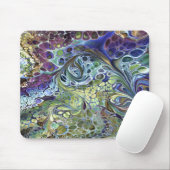Olive Salbei grün, lila blau, abstrakt Mousepad (Mit Mouse)