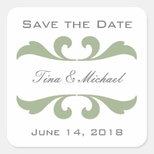 Olive Save the Date Stickers und Siegel