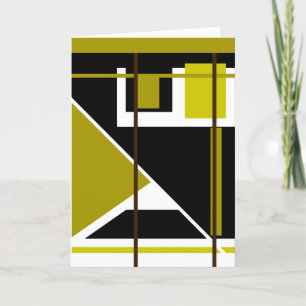 Olive Shades Schwarz-weiß Geometric Abstrakt Karte