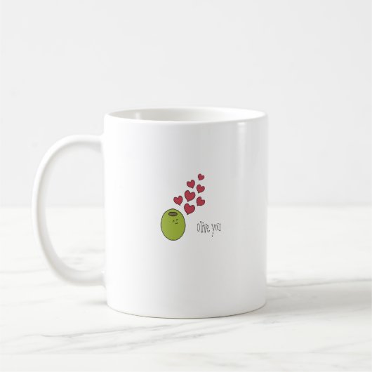 "Olive Sie" niedliche Punny romantische Tasse (Links)