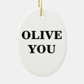 Olive Sie Weihnachtsverzierung Keramikornament (Hinten)