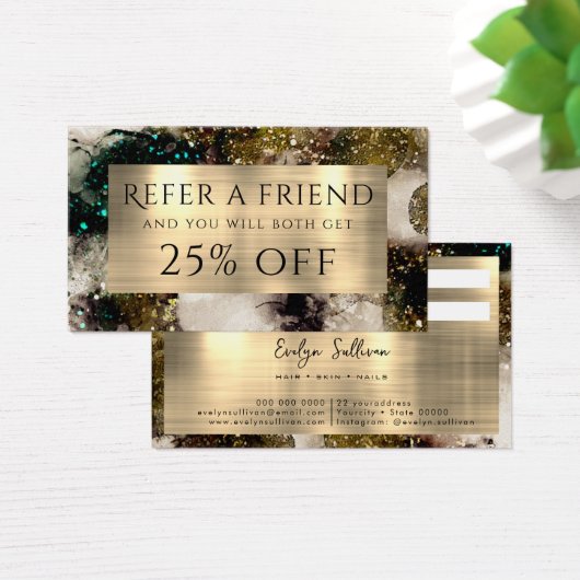 Olive smaragdgrüne Aquarellkarte (Schreibtisch)