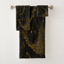 Olive Stected Glass Butterfly Badhandtuch Set