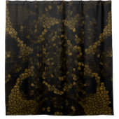 Olive Stected Glass Butterfly Duschvorhang (Vorderseite)