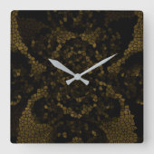 Olive Stected Glass Butterfly Quadratische Wanduhr (Vorderseite)