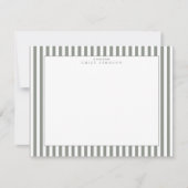 Olive Striped Note Card Einladung (Vorderseite)