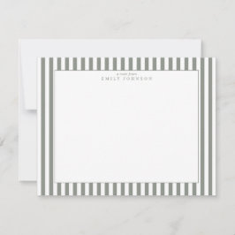Olive Striped Note Card Einladung