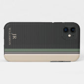 Olive Stripes im modernen Stil - kundenspezifisch Case-Mate iPhone Hülle (Rückseite (Horizontal))