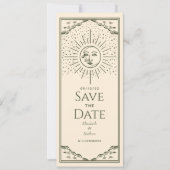 Olive Sun and Moon Tarot Card Save the Date Einladung (Vorderseite)