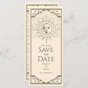 Olive Sun and Moon Tarot Card Save the Date Einladung