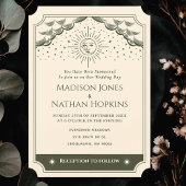 Olive Sun & Moon Tarot Gotische Hochzeitseinladung Einladung