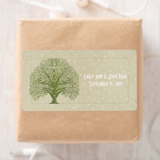 Olive Swirl Tree auf Holzkörnern Save the Date (Insitu)