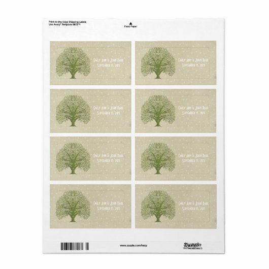 Olive Swirl Tree auf Holzkörnern Save the Date (Vorne)